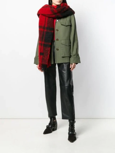 Shop Dsquared2 Oversized Plaid Scarf In Red