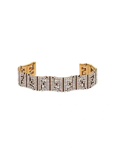 Shop Fendi Ff Logo Bracelet In Gold