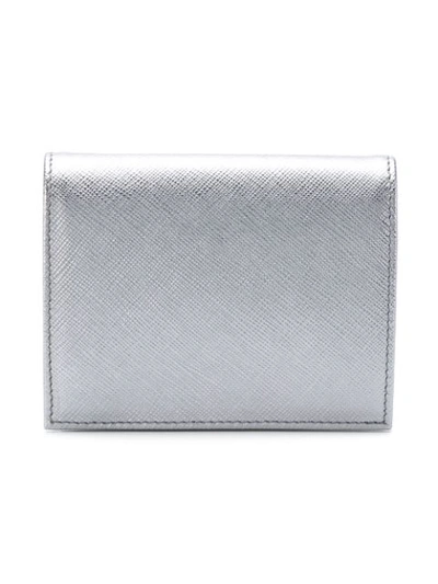 Shop Prada Saffiano Metallic Mini Flap Wallet