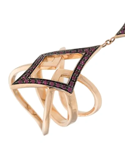 Shop Anapsara 18kt Rose Gold Evolution Ruby Long-finger Ring