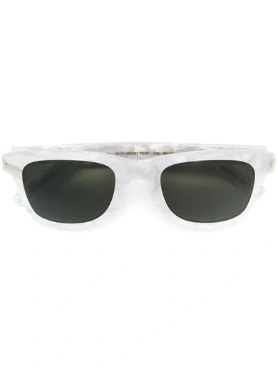 Shop Saint Laurent 51 Heart Sunglasses In Grey
