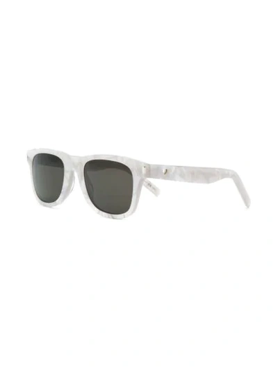 Shop Saint Laurent 51 Heart Sunglasses In Grey