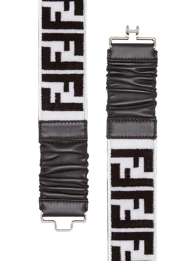 Shop Fendi Ff Logo Embroidered Belt In White
