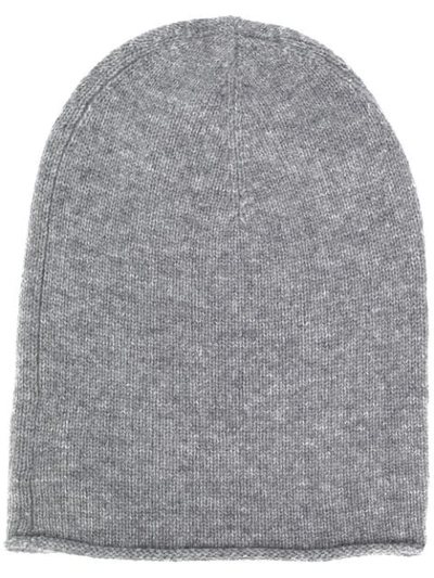 Shop Allude Chunky Knit Beanie Hat In Grey