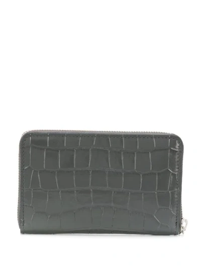 Shop Alexander Mcqueen Crocodile-effect Wallet In Grey