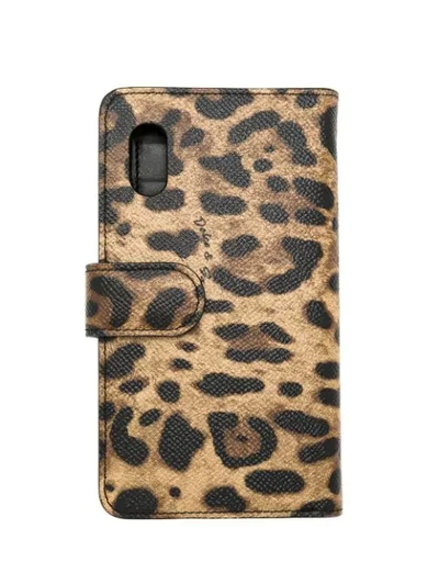 Shop Dolce & Gabbana Animal Print Embellished Iphone Case In Black