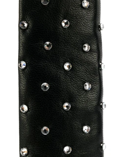 SAINT LAURENT CRYSTAL EMBELLISHED NECK TIE - 黑色