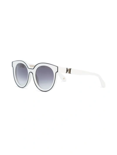 Shop Carolina Herrera Cat Eye Sunglasses - White