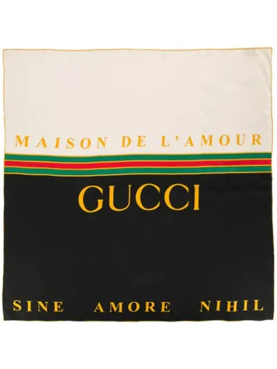 Shop Gucci Maison De L'amour Scarf In Neutrals