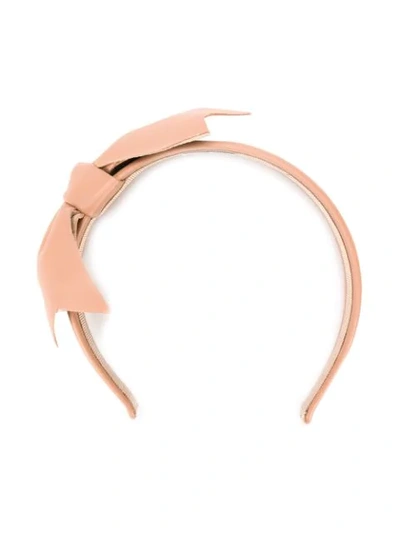 Shop Red Valentino Bow Hairband In Neutrals