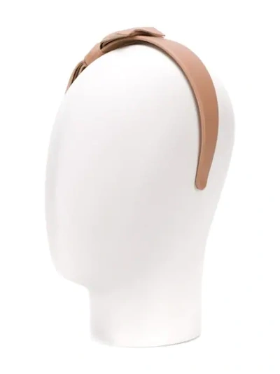 Shop Red Valentino Bow Hairband In Neutrals