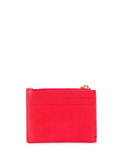 Shop Burberry Zipped Cardholder In Red