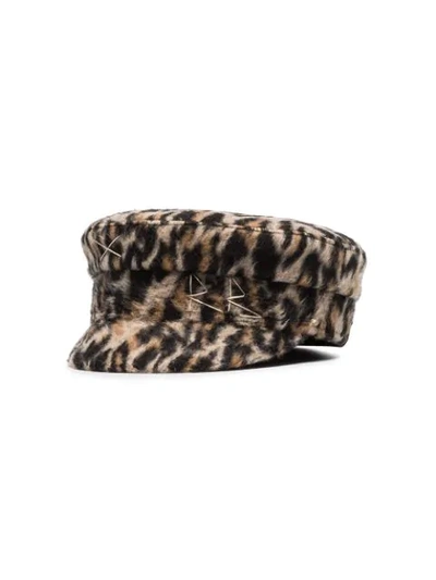 Shop Ruslan Baginskiy Leopard Baker Boy Hat In Leopard Print