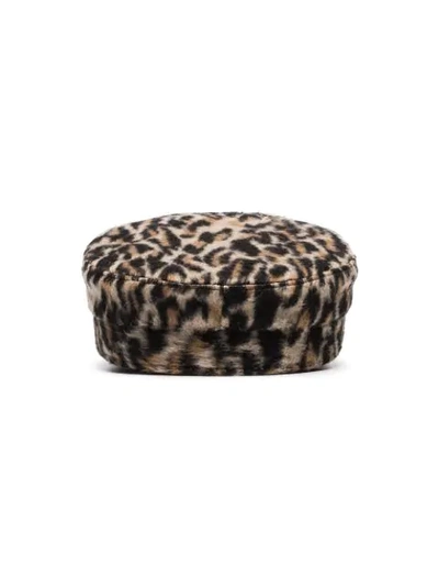 Shop Ruslan Baginskiy Leopard Baker Boy Hat In Leopard Print