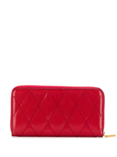 Shop Givenchy Gv3 Zip-around Wallet In Red