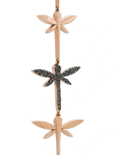 ANAPSARA 18KT ROSE GOLD DRAGONFLY DIAMOND DROP AND STUD EARRINGS