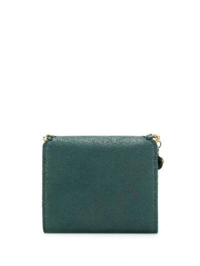 Shop Stella Mccartney Falabella Tri-fold Wallet In Green