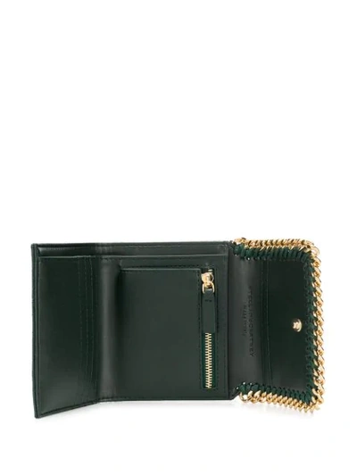 Shop Stella Mccartney Falabella Tri-fold Wallet In Green