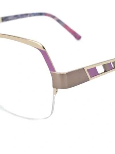 Shop Cazal Geometric-frame Glasses In Gold