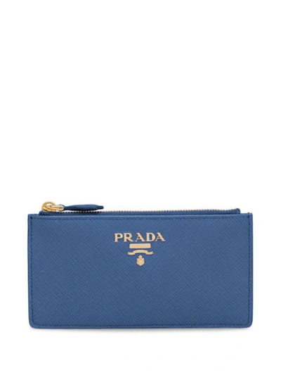 Shop Prada Saffiano Leather Document Holder In Blue