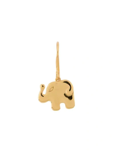 Shop Aurelie Bidermann Elephant Earring In Golden