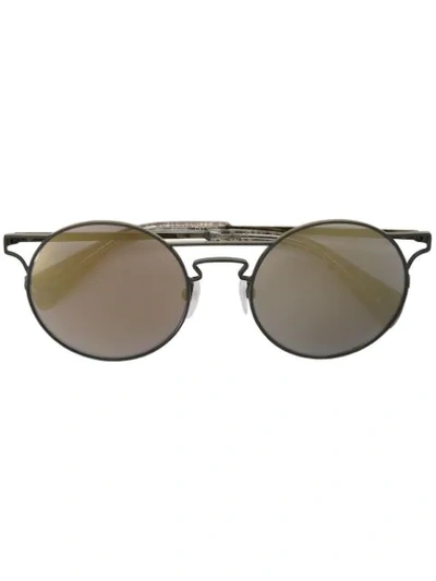 Shop Yohji Yamamoto Sonnenbrille Mit Cut-out-gestell - Schwarz