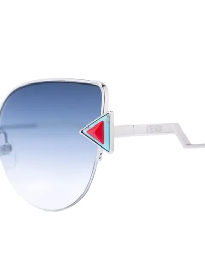 Shop Fendi Rainbow Sunglasses With Stones In Metallic