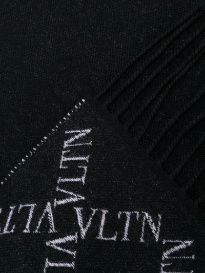 Shop Valentino Vltn Jacquard Stole In Black