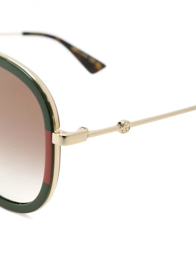 Shop Gucci Aviator Metal Temple Sunglasses