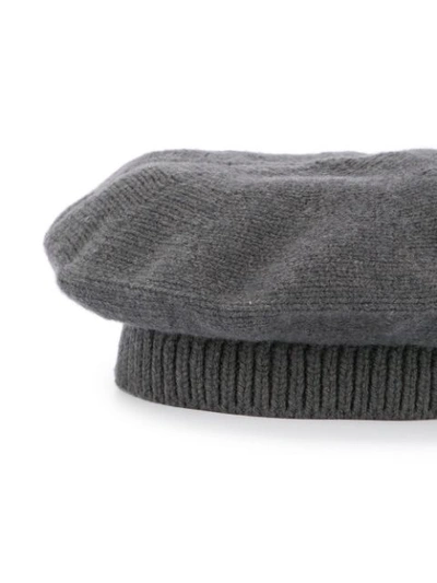 Shop Maison Michel Knitted Beret In Grey