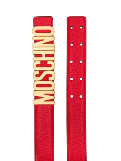 Shop Moschino Logo Belt In Red