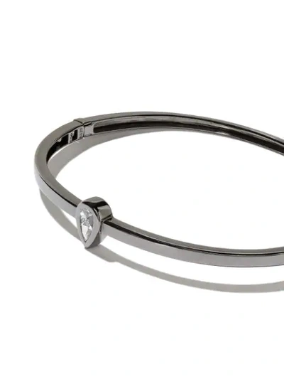 Shop As29 18kt Black Gold Calvet Pear Illusion Diamond Bangle In Silver