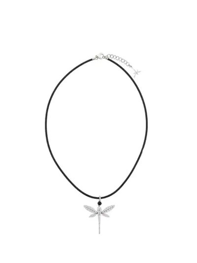 Shop Anapsara 18kt White Gold Dragonfly Diamond Pendant Necklace