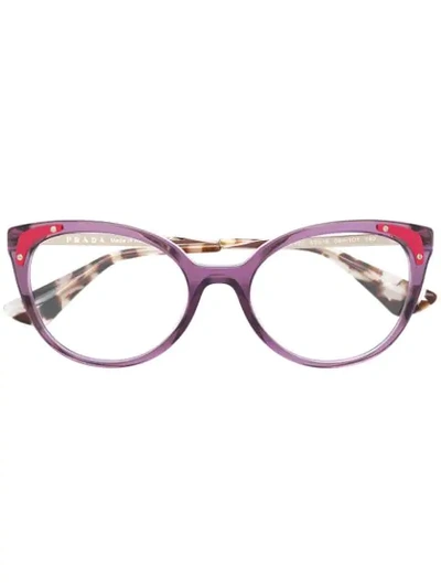 Shop Prada Eyewear Cat-eye Glasses - Pink