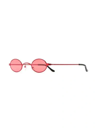 ROBERI & FRAUD RED DORIS ROUND FRAME SUNGLASSES - 红色