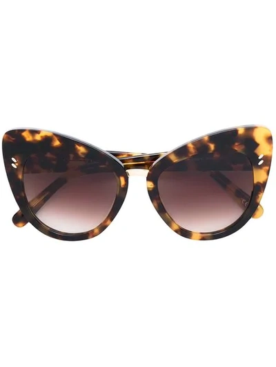 Shop Stella Mccartney Eyewear Leopard Cat-eye Sunglasses - Brown