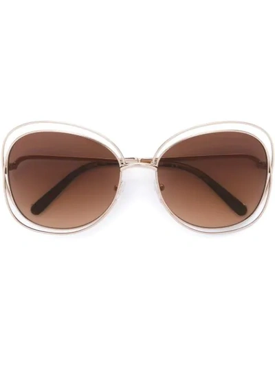 Shop Chloé Carlina Sunglasses In Metallic