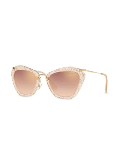 Shop Miu Miu Verspiegelte Sonnenbrille In Gold