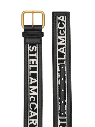 Shop Stella Mccartney Logo Jacquard Belt In Black