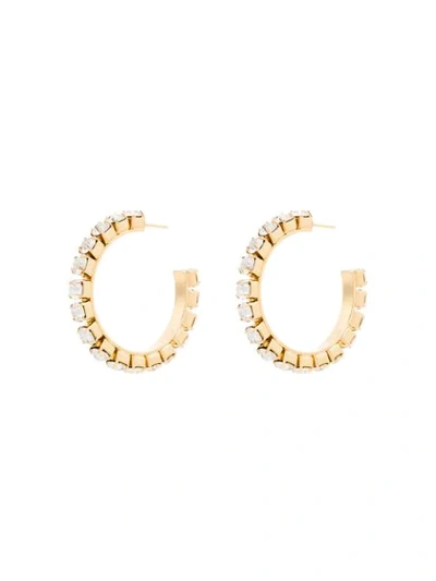 Shop Area Crystal-embellished Medium Hoop Earrings In Gold