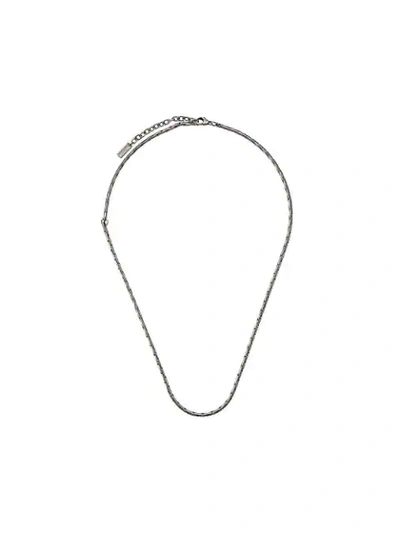 Shop Saint Laurent Snake Chain Necklace In Silver