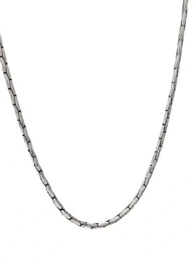Shop Saint Laurent Snake Chain Necklace In Silver