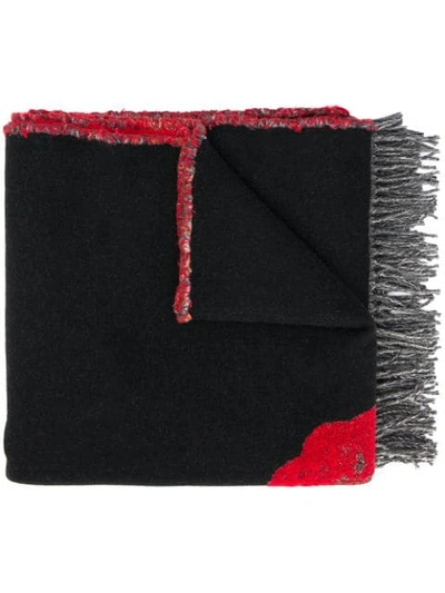Shop Valentino Lovers Knitted Stole In Black