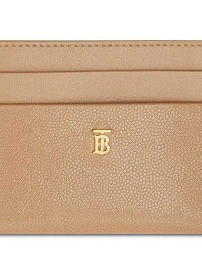 Shop Burberry Monogram Motif Leather Card Case In Neutrals