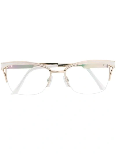 cat-eye shaped glasses
