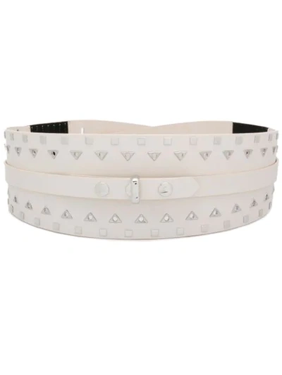 Shop Isabel Marant Chunky Studded Belt In White