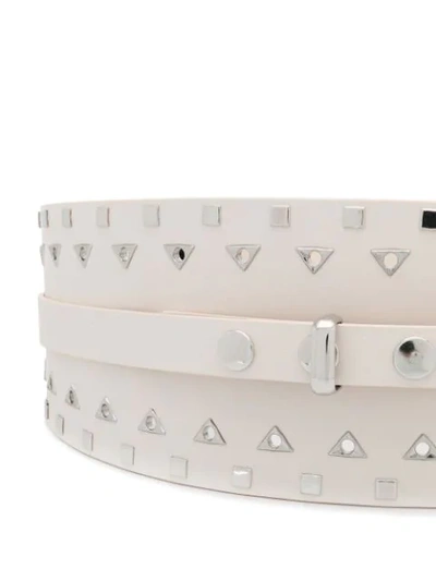 Shop Isabel Marant Chunky Studded Belt In White