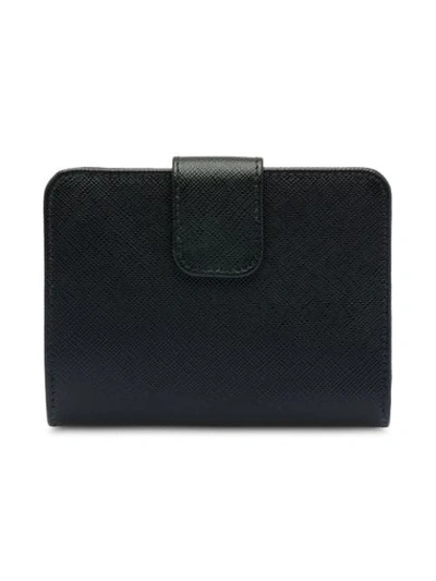 Prada Malia Small Saffiano Leather Wallet In Black ModeSens