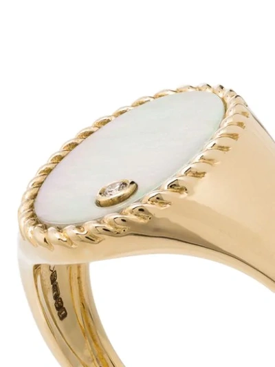 Shop Yvonne Léon 9kt Yellow Gold Pearl Signet Ring