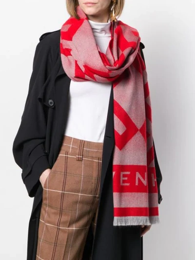 Shop Givenchy Large Logo Scarf In Red